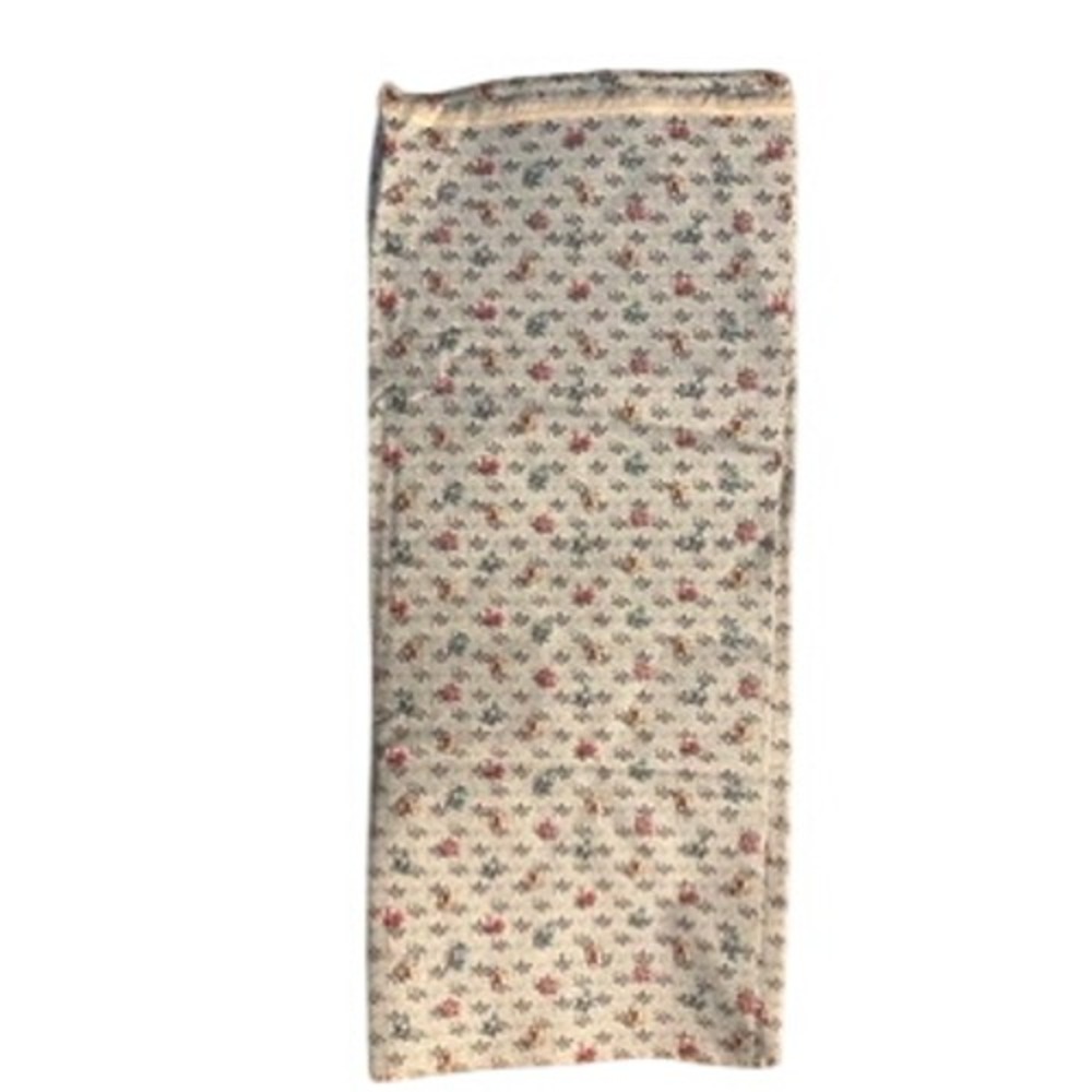 Vintage Floral Ditsy Print Fabric Panel Cream Red Blue Cottagecore Crafting